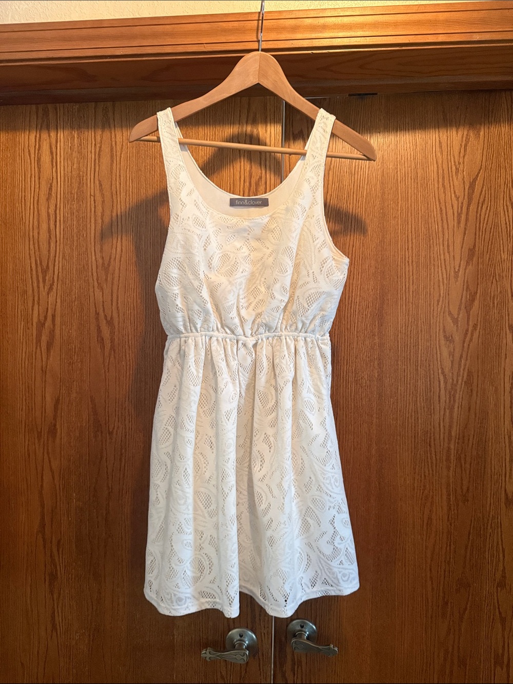 finn & clover White Lace Mini Dress
